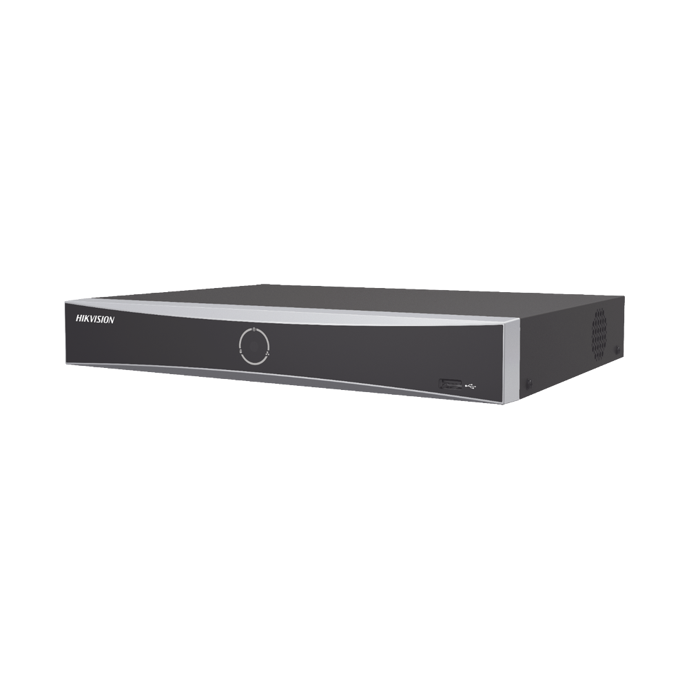 DS-7616NXI-K1(B) NVR 12 Megapíxel (4K) / 4 canales IP / 4 Puertos PoE+ / Reconocimiento Facial / AcuSense (Evita Falsas Alarmas) / 1 Bahías de Disco Duro / HDMI en 4K / 300 Metros PoE Modo Extendido